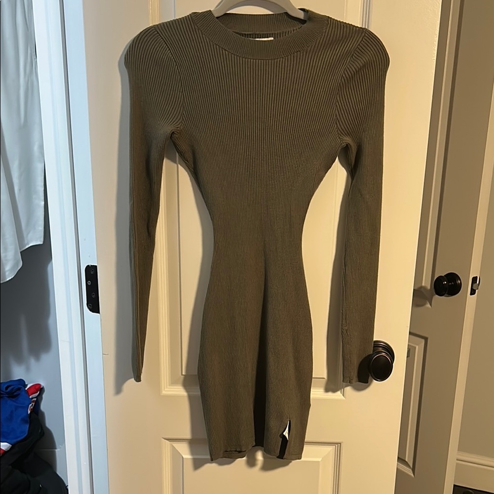 Hollister olive Long Sleeve Bodycon Dress